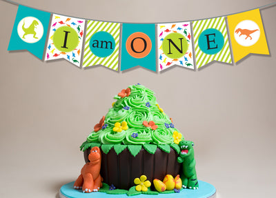 Dinosaur Themed 1st Birthday Supplies | Dinosaur One Birthday Banner