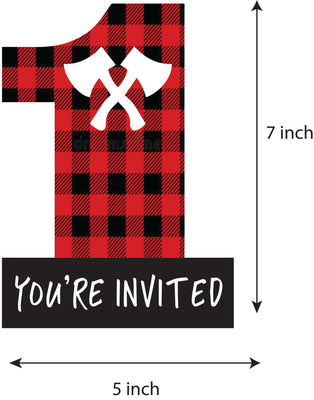 Lumberjack Theme Birthday Invitations  | Lumberjack Party Supplies