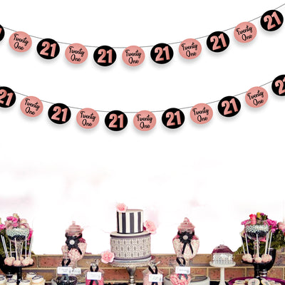 21st Theme Happy Birthday Party Decorations | 21st Birthday Themed Garlands