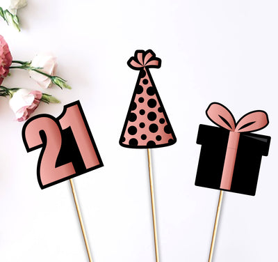 21st Birthday Party Table Decorations | 21st Happy Birthday Centerpieces