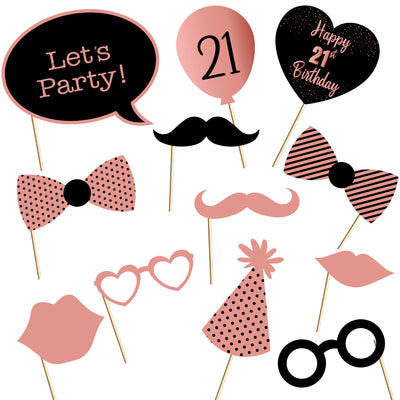 21st Theme Birthday Party Photoprop Photo Booth Prop Ideas