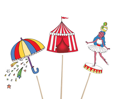 Circus Carnival Party Ideas | Carnival Party Birthday Cupcake Topper