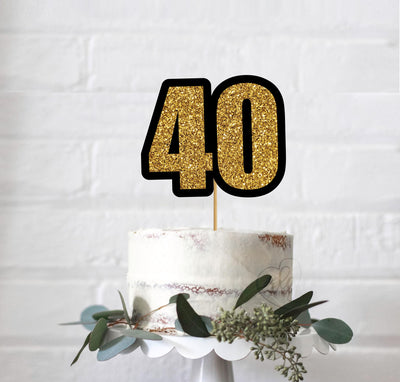 40th Happy Birthday Party Theme Cake Decorations | Birthday Party Cake Toppers