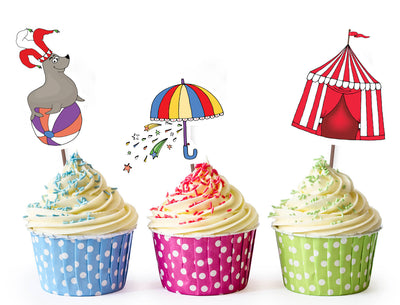 Circus Carnival Party Ideas | Carnival Party Birthday Cupcake Topper