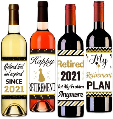 Retirement Wine Bottle Labels | Retirement Party Decoration