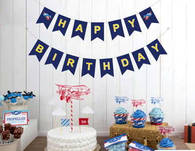 Airplane Themed Boy Birthday Party | Airplane Birthday Party Banners