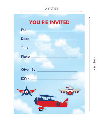 Airplane Birthday Party  Invitations  | Airplane Theme Birthday Party Supplies