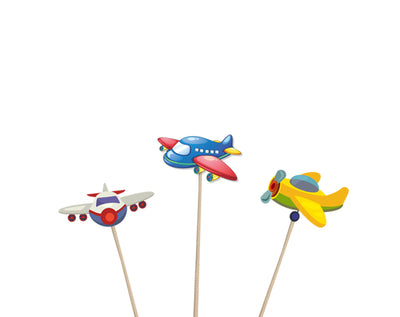 Airplane Birthday Decorations | Airplane Theme Cupcake Topper