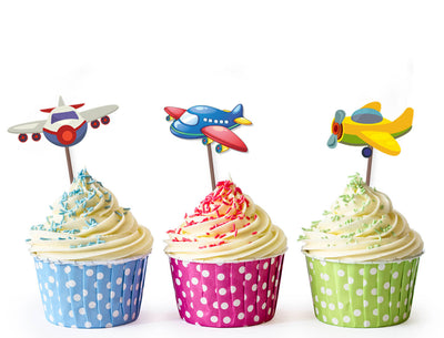 Airplane Birthday Decorations | Airplane Theme Cupcake Topper