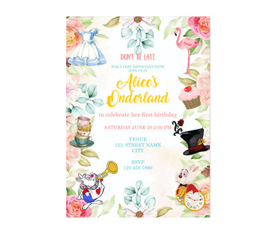 Alice in Wonderland  Invitation |  Alice in Wonderland Decoration