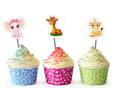 Jungle Theme Baby Shower Cupcake Toppers