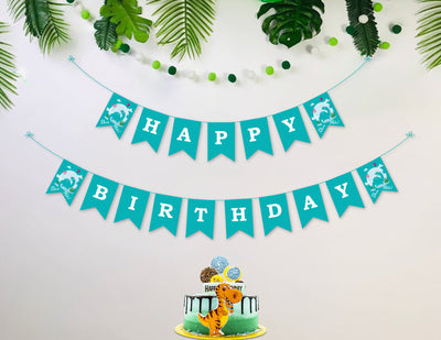 Dinosaur Themed Birthday Supplies | Dinosaur Birthday Banner Girl
