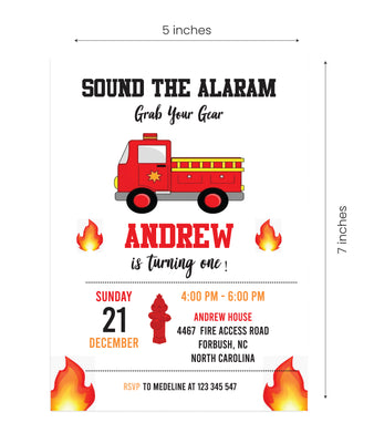 Fire Truck Birthday Invitation | Fire Truck Birthday party ideas