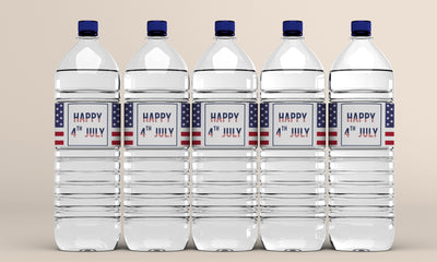 4th of july water bottle labels