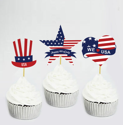 Fourth Of July Cake Decorating Ideas | 4 Th Of July Cup Cake Topper  Ideas