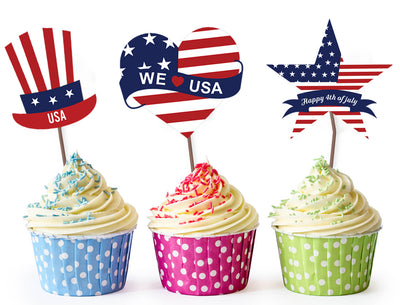 Fourth Of July Cake Decorating Ideas | 4 Th Of July Cup Cake Topper  Ideas