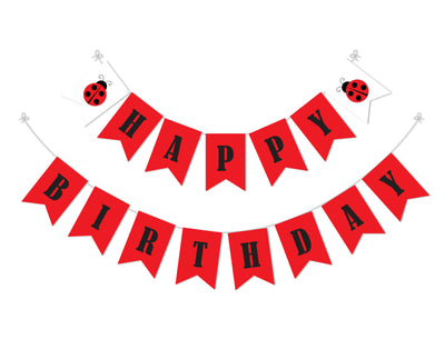 Lady Bug Birthday  Party Decoration Banner