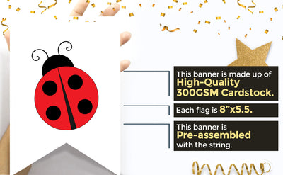 Lady Bug Birthday  Party Decoration Banner
