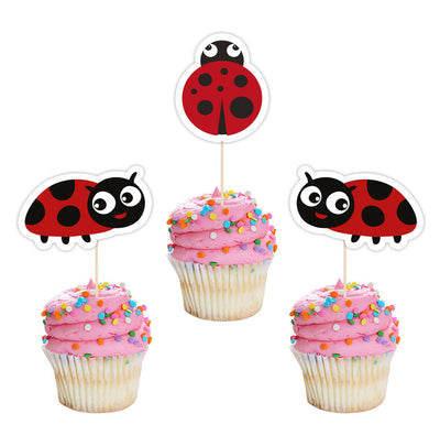 Lady Bug Cup Cake Topper | Lady Bug Party Supplies