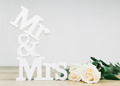 Mr and Mrs Wooden Standing Letters Wedding Decoration