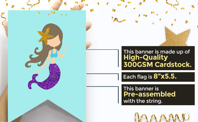 Mermaid Birthday Party Decoration One High Chair Banner
