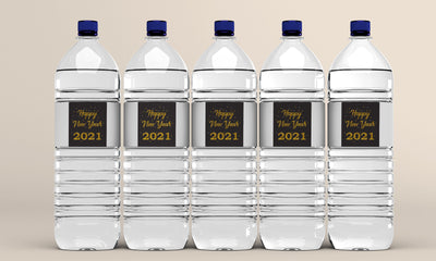 Happy New Year Water Bottle Labels