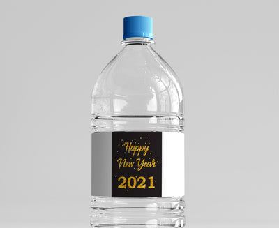 Happy New Year Water Bottle Labels