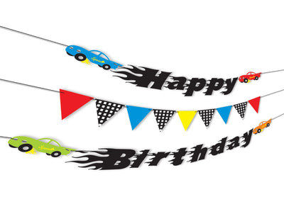 car happy birthday banner
