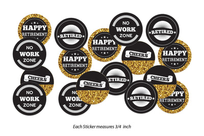 Retirement Party Supplies | Happy Retirement Candy Stickers