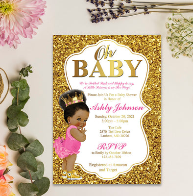 Princess Party Invitation | Baby Shower Invitation Cards