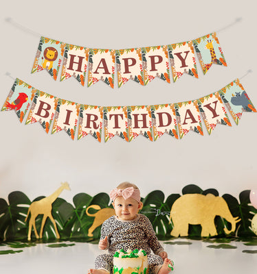Safari Birthday Theme Decorations | Jungle Theme Birthday Banner
