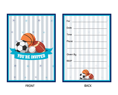 Sports Baby Shower Party Invitations  | Boy Baby Shower Party Supplies