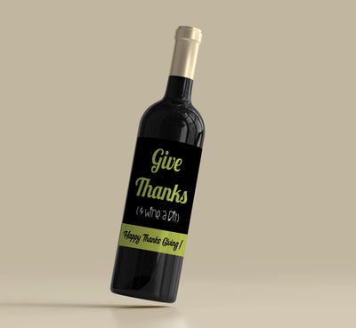 Thanksgiving Wine Bottle Labels