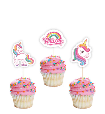 Birthday Cupcake Decorations | Unicorn Happy Birthday Cupcake Topper