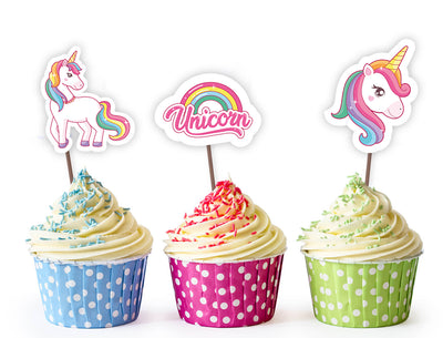 Birthday Cupcake Decorations | Unicorn Happy Birthday Cupcake Topper