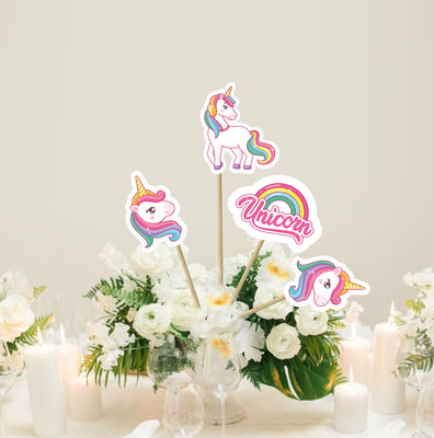 Unicorn Birthday Table Decorations |Unicorn Themed Birthday Centerpieces