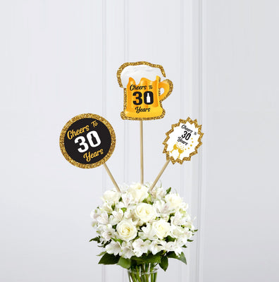 30th Birthday Party Table Decorations | Centerpieces for Birthday Party