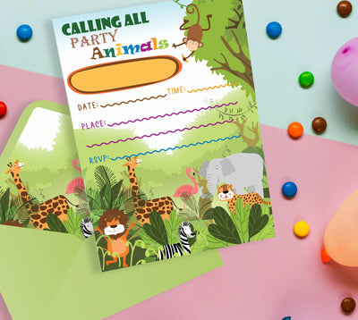 Animal Birthday Invitations Ideas | Jungle Theme Birthday Invitation for Boy