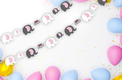 Elephant Theme Birthday Party  | Birthday Theme Garland For Girl