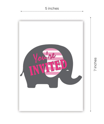 Elephant Themed Birthday Invitations
