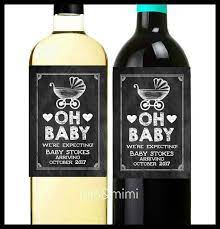 Baby Announcement Wine And Champagne Bottle Labels