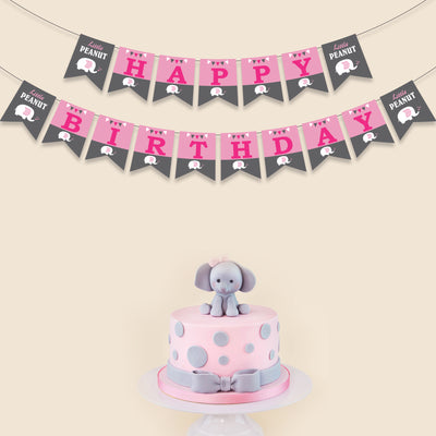 Elephant Birthday Party Supplies | Elephant Happy Birthday Banner Ideas