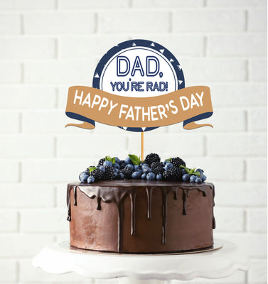 happy 1st fathers day cake topper