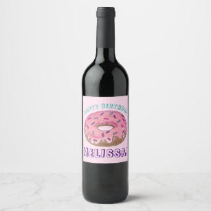 Doughnut Party Favor Wine Label