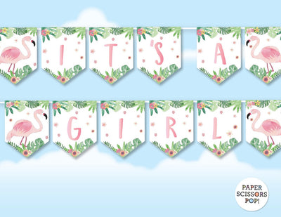 Flamingo Baby Shower Party Supplies | Girl Baby Banner Ideas