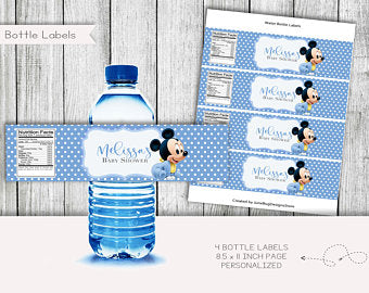 Baby Shower Water Bottle Labels | Royal Baby Shower Water Bottle Labels