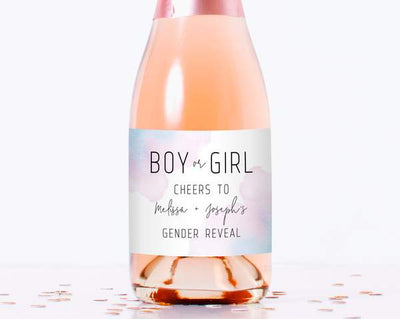 "Gender Reveal Wine Bottle Label "