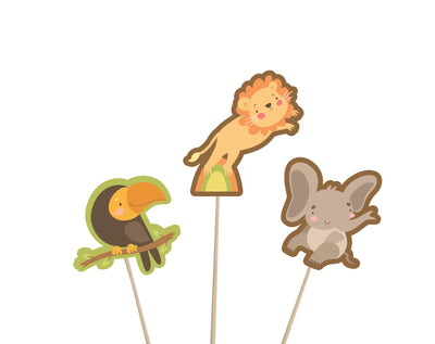 Jungle Birthday Theme Ideas | Boy Birthday Cupcake Toppers