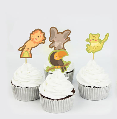 Jungle Birthday Theme Ideas | Boy Birthday Cupcake Toppers