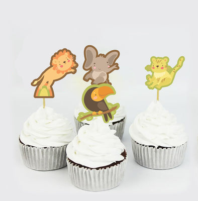 Jungle Birthday Theme Ideas | Girl Birthday Cupcake Toppers